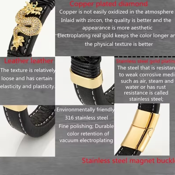 Gold and Black Men's Bracelet Collection - Picture 3 of 5